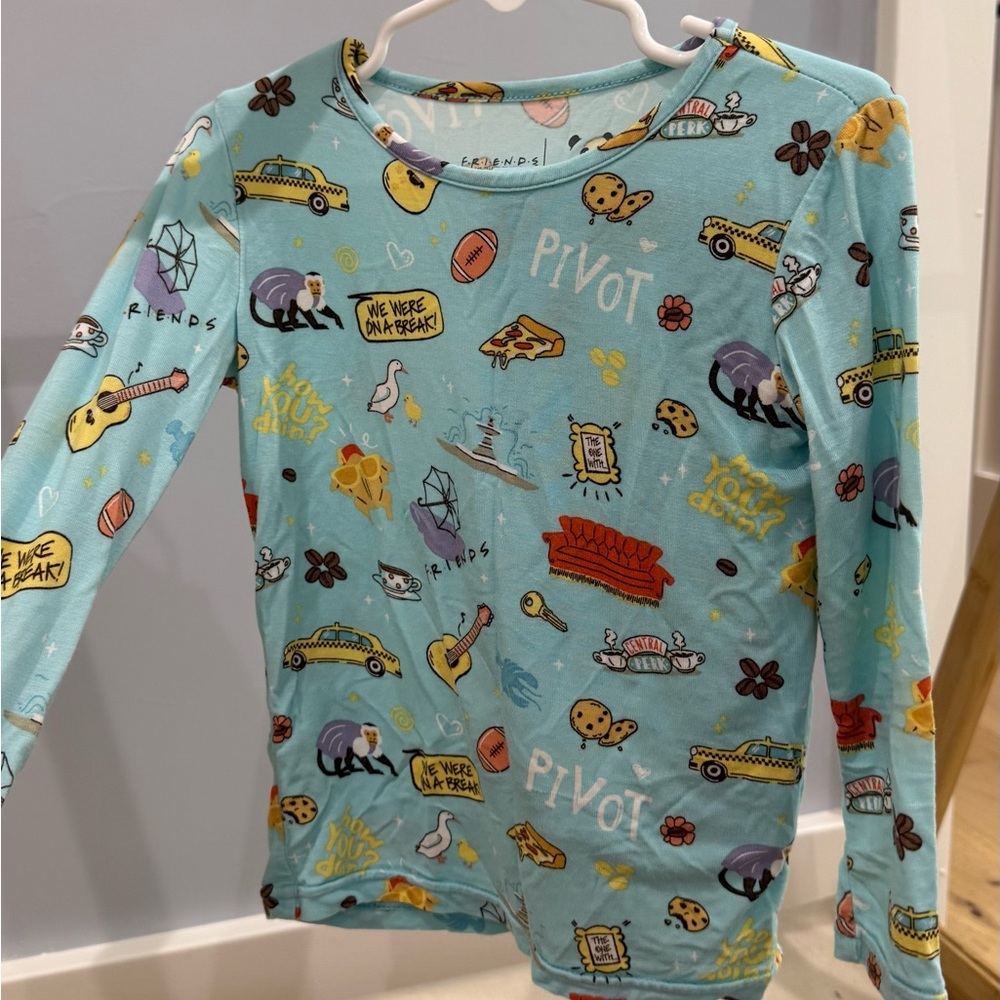 Friends Themed Kids Pajama Set - Blue